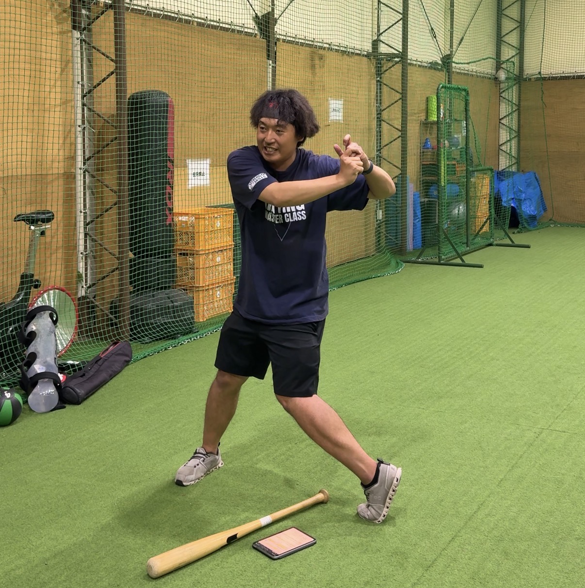 打撃指導も行う積山大輝